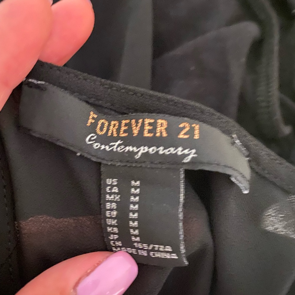 Forever21 long sleeve black lace bodysuit - Picture 7 of 8